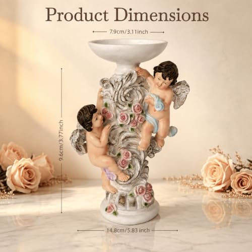 Angels Candle Holder Resin Figurine Elegant Table Decor Unique Home Gifts - Image 2