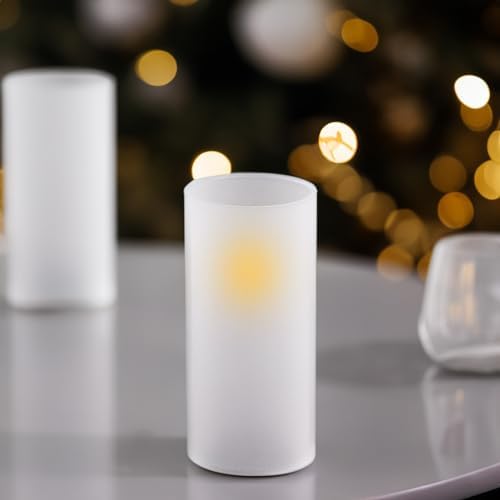WGVI Hurricane Candle Holder Sleeve, W: 4", Ht: 10", Frosted Glass Cylinder Open Both Ends, Chimney Tube Shade, 6 Pieces - Image 5