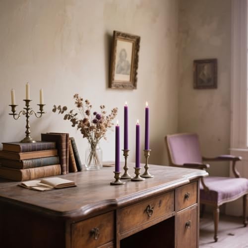 12 Pack 10 Inch Royal Purple Taper Candles - Image 4
