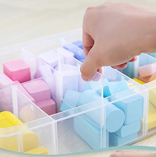 Sooyee 7 Layers Stackable Storage Container, 70 Adjustable Compartments Stackable Storage Container for Kids Toys, Art Crafts, Jewelry, Supplies, Mini Case & Letter Sticker Included,Blue