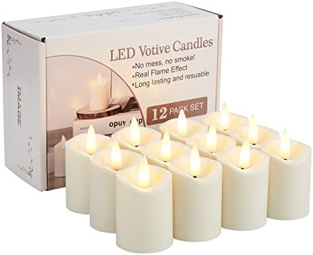 IMAGE Flameless Votive Candles 3D Wick LED Candles Light Ivory,12-Pack by IMAGE