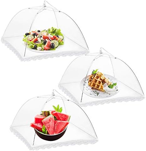Onarway 3 Pack Food Covers 12 Inch Pop-Up Encrypted Mesh Plate Serving Tent by Onarway