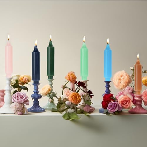 MAITREYA Pink Short Taper Candle Candlesticks Dripless Dinner Candle for Wedding Party Decoration Home Dinner,6.5inch,4 Pack - Image 5