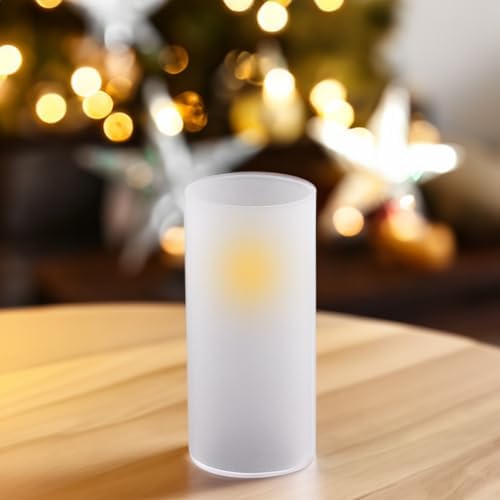 WGVI Hurricane Candle Holder Sleeve, W: 4", Ht: 10", Frosted Glass Cylinder Open Both Ends, Chimney Tube Shade, 6 Pieces - Image 6