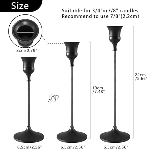 Candlestick Holders Black, 12 Packs Taper Candle Holder for Candlesticks, Candle Sticks Holder Decor for Home Decor - Image 3