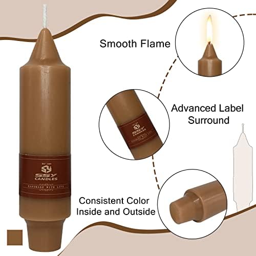 4 PCS Short Taper Candles Brown Candle Tapers Candle Sticks 5 inch for Dinner Household Wedding Party Home Décor Candles - Image 4