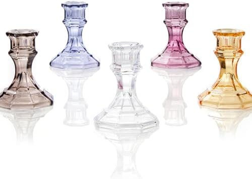 (6 Pack) Clear Glass Candlestick Holders, Taper Candle Stick Holders Set for Wedding & Home Decor - CH06 - Image 6