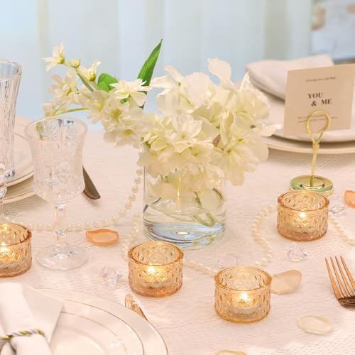 24 Pack Gold Tealight Candle Holders, Glass Votive Candle Holders Bulk - Image 4