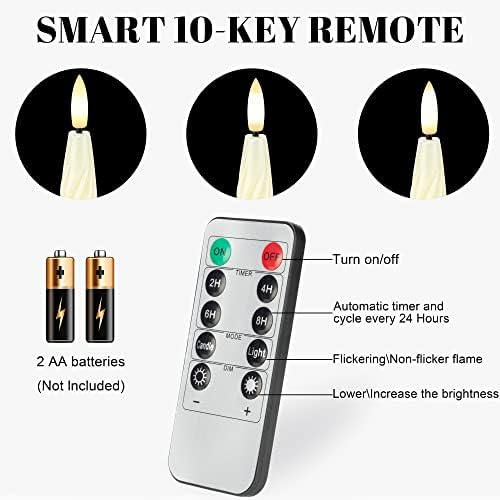 Flameless Taper Candles with 3D Wick, Wax LED Candles with Remote & Timer - Image 3