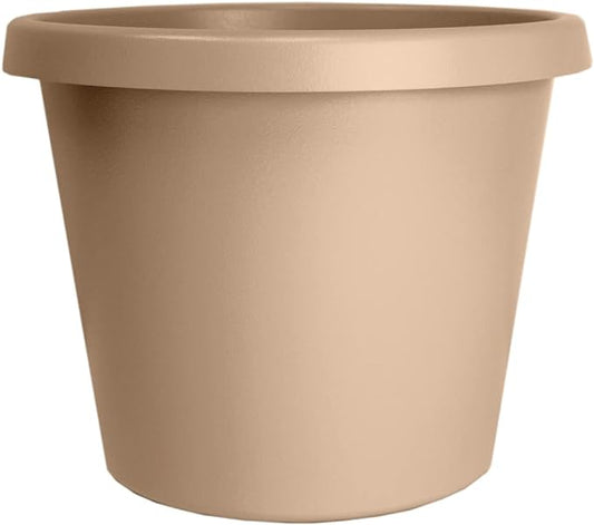 The HC Companies Prima Round Plastic Plant Pot w/Rolled Rim - Lightweight & UV Resistant Flower Pot for Herbs & More - Outdoor & Indoor Plant Pots w/Drainage (16 inch, Sandstone, Pack of 1)