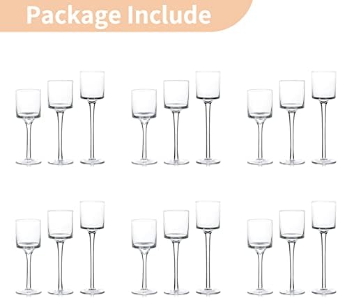 NUPTIO Stemmed Glass Candle Holders, Set of 18 for Floating Candles - Image 3