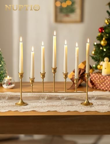 NUPTIO Taper Candle Holders for Candlestick: Gold Weeding Centerpieces - Image 6