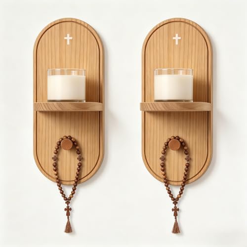 Wooden Wall Candle Holder, 2Pcs, Wall Mounted by Unknown