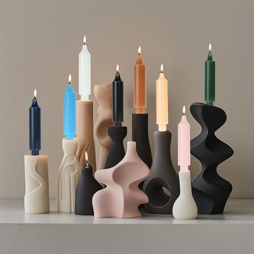Black Short Taper Candles 6 inch Candle Sticks Unscented Dinner Candle Dripless for Home Decor,Set of 4 - Image 4