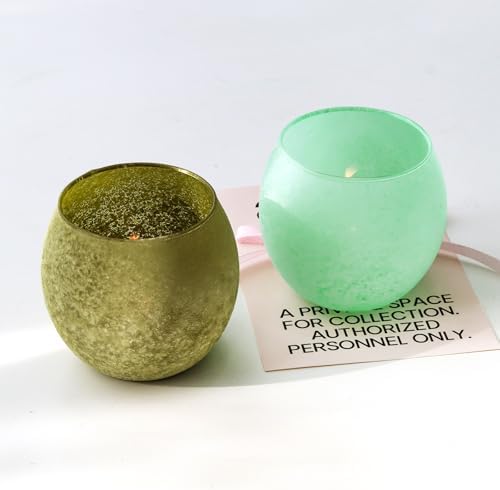 Green Glass Candle Holders, Sage & Mint Tealight Candle Holders for Easter Decorations, Decorative Votive Candle Holders for Home Office, Spring Wedding Centerpieces, Easter Decor - Image 6