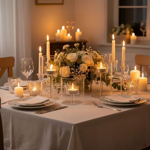 Bigsee Hurricane Glass Cylinder Candle Holder for Table Centerpices, 3pcs - Image 2