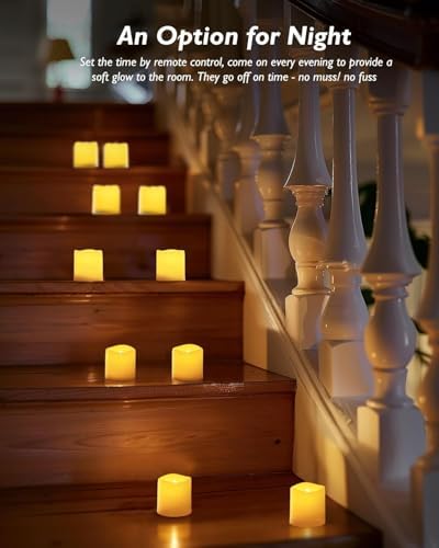 Homemory 24 Pack Flameless LED Votive Tealight Candles with Timer Remote - Image 4