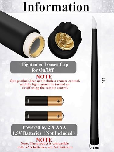 Treela Battery Operated LED Taper Candles,Basic,11 Inch,Black - Image 2