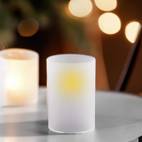 WGVI Hurricane Candle Holder Sleeve, W: 5", Ht: 8", Frosted Glass Cylinder Open Both Ends, Chimney Tube Shade, 6 Pieces - Image 6