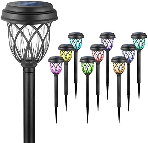 10 Pack Color Changing Solar Lights Outdoor Decorative for Garden Pathway Walkway, Solar Outdoor Decorations for Patio Garden Christmas. by ExcMark