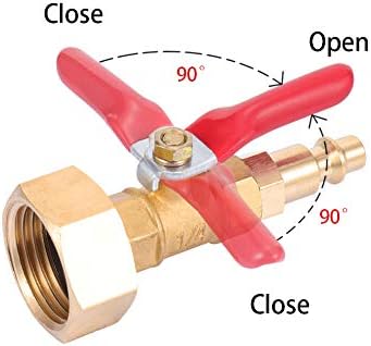 Winterize Blowout Adapter,1/4 Inch Male Quick Connecting Plug and 3/4 Inch GHT Hose Thread.with Ball Valve and Teflon Tape for Blow Out Water to Winterize Sprinkler Systems (Female) - Image 3