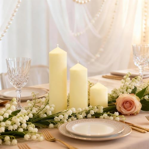6 Pcs Ivory Pillar Candles Bulk Set, 3 Different Lengths 2 x 3/4/6 Inch (2 Each), Dripless Unscented Smokeless,Hurricane Candles,Gives You a Better Atmosphere When Organizing an Event Party. - Image 6