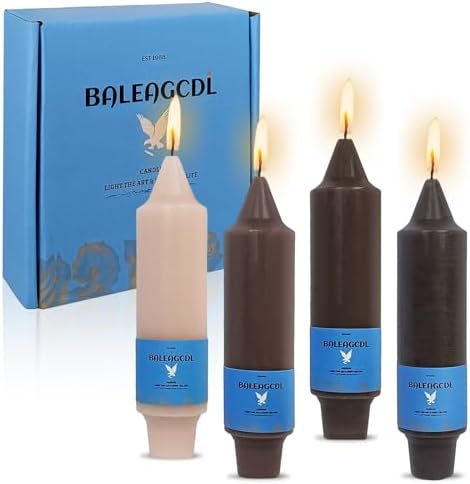 Smokeless Candlesticks Short Taper Candle,Unscented 5 Inches Gradient Brown Candle Sticks Dripless Tapered Candles for Home Décor Gifts by MANNYCOM