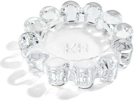 khtumeware Chic Clear Bubble Glass Candle Dish – Modern Clear Glass Candle Holder for Tealights & Diffusers, Decorative Tray for Home & Tabletop Decor（2 Pack） by khtumeware
