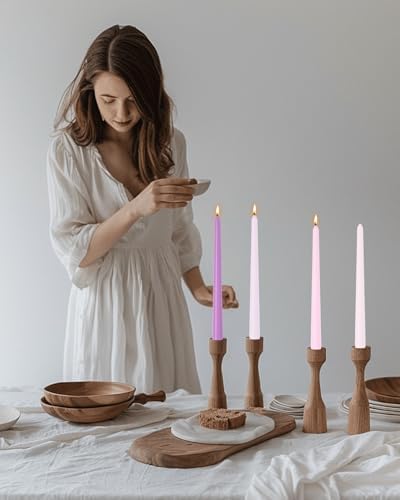 10 Inch Purple Taper Candles-Dripless Unscented Spring Tapered Candle Smokeless Candlestick Long Slow Burning 8 Hours Tall Sticks for Christmas Wedding Dinner Parties 12 Pack - Image 4