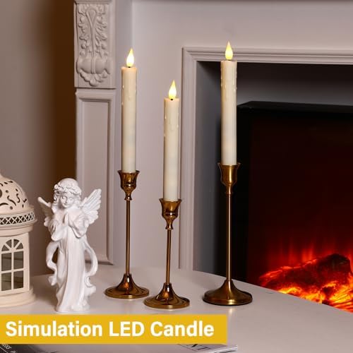 Baquler 24 Pcs 7.5" Ivory Flameless Taper Candle LED Stick Battery Operated - Image 3