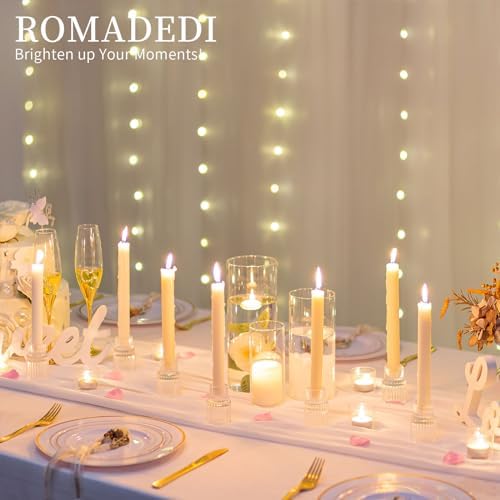 Romadedi Clear Glass Taper Candle Holders, Pack of 10 - Image 3
