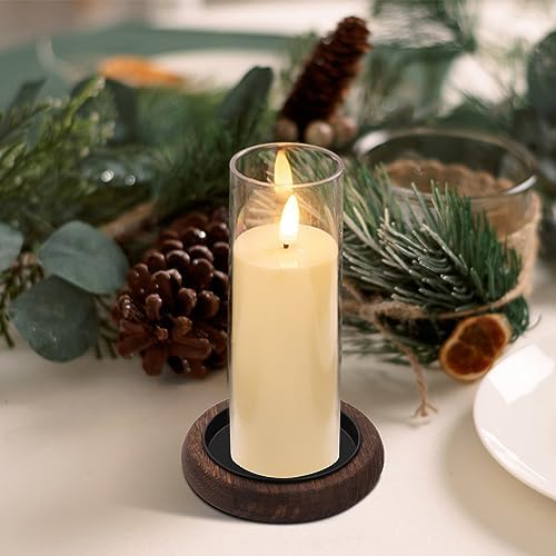 Hatway Wood Candle Holders for Pillar Candles - Image 2