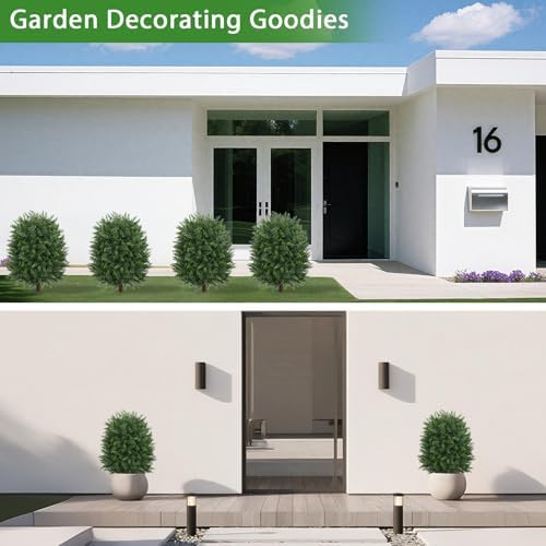 2 Pack Artificial 28.7 Inch Cedar Topiary Trees with Ground Spike - Image 5