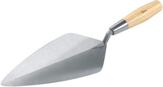 Bon 72-572 Brick Trowel Keystone Forged 12-inch Narrow London Wood Handle
