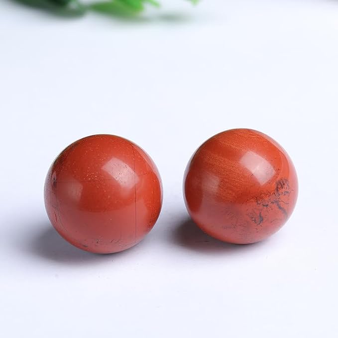 1.6-2 inch Red Jasper Crystal Ball with Stand Hand Polished Stone Sphere | Hand Polished Quartz Stone Sphere, Reiki Healing Mineral, Energy Balancing Degaussing, Home Office Desktop Ornament