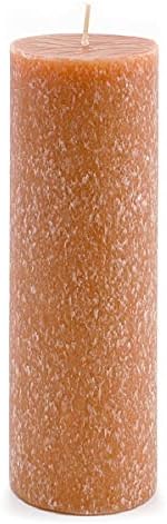 Root Candles Unscented Pillar Candles Beeswax Enhanced Textured Timberline™ Pillar Candle, 3 x 9-Inch, Rust by RootCandles