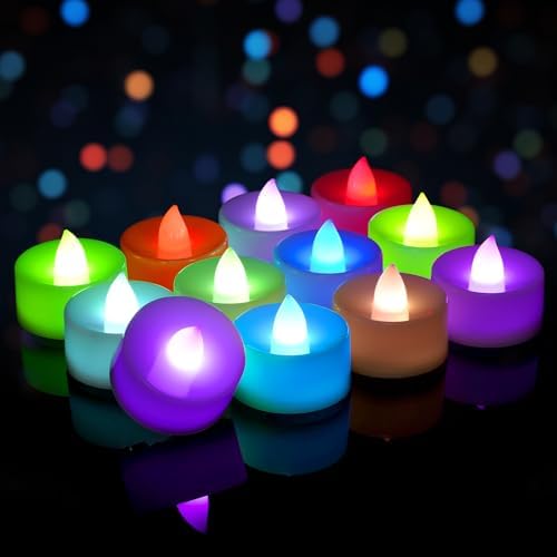Homemory 50-Pack 7-Color Changing Flameless Tea Light Candles, 200+ Hours by Homemory
