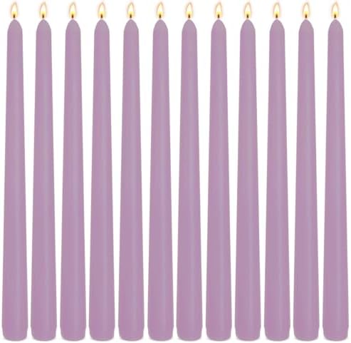 12-Pack Dusty Purple Taper Candles, 10 Inch Unscented Dripless Candlesticks, Long-Lasting Burn Time of 7-8 Hours, Perfect for Home Décor, Weddings, and Events by SihuidaInspiredbyLove