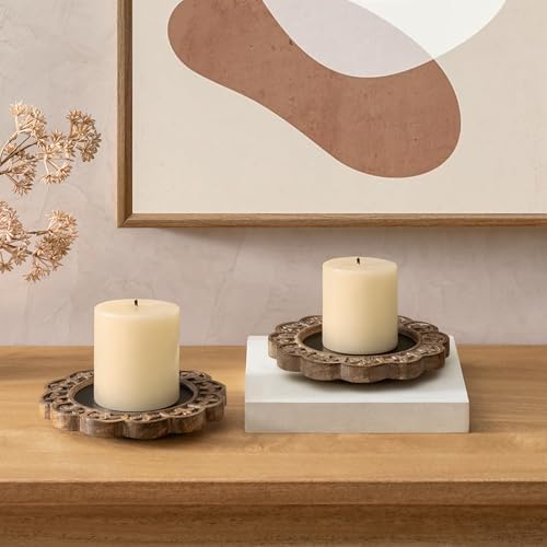 JFY Designs Althea Duo Candle Holders for Pillar, Farmhouse Fireplace Décor - Image 5