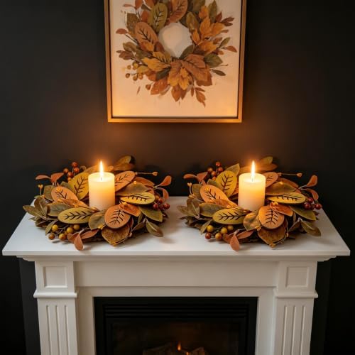6 PCS Mini Fall Candle Ring Small Autumn Candle Holder Ring for Table Decor - Image 7
