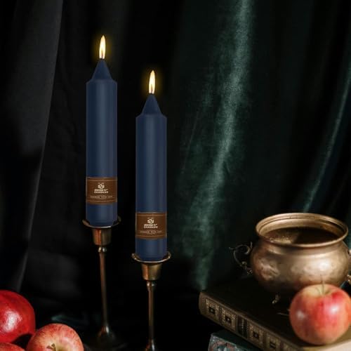 Navy Blue Green Taper Candle Candle Sticks, 7 Inch Mini Pillar Candles Taper Candles, 4PCS Handmade Unscenteds Candlesticks for Festive, Party, Spell, Wedding, Home Decor - Image 6