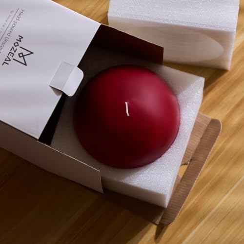 MOZEAL Hand-Poured, 6 Inch Red Large Round Ball Candles - Elegant Red Round Pillar Candles, Dripless, Unscented, Smokeless, Ideal for Valentine's Day and Christmas. - Image 6