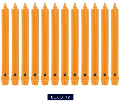 Colonial Candle Unscented Taper Candle, Classic Collection, Caramel, 12 in, Pack of 12 - Up to 10 Hours Burn - Image 2