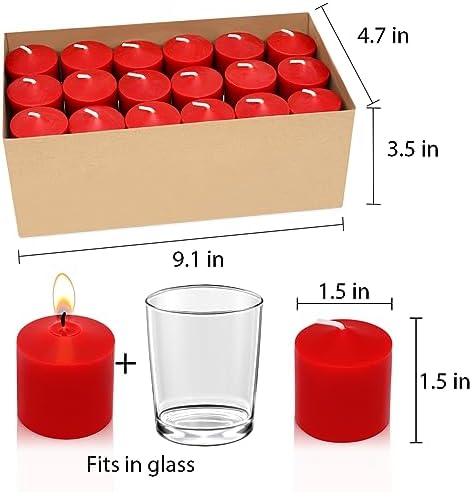 10 Hour Burgundy Votive Candles for Weddings Party Christmas and Emergency, Set of 36 Unscented Bulk Candles for Restaurants and Home Decoration - Image 6