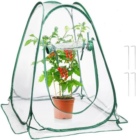 Lyellfe Pop Up Greenhouse Cover, PVC Mini Greenhouse with Nails by Lyellfe