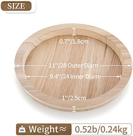 Hanobe Unfinished Round Wooden Craft Trays for DIY Decorative Plate - Image 5
