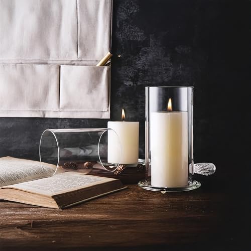 WGVI Hurricane Candle Holder Sleeve, Wide 3", Height 10", Clear Glass Cylinder Candleholder, Chimney Tube, Open Ended Candle Shade, 6 Pieces Bulk - Image 6
