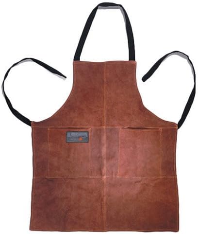 Outset Grill and Kitchen Apron, Brown Leather, 27" x 30"
