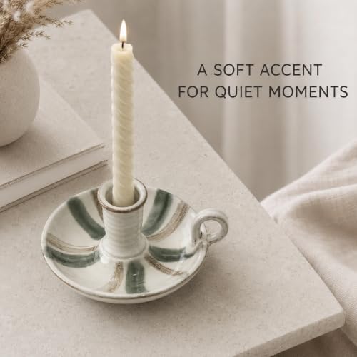 Candle Holder Ceramic Candlestick Holder, Candlelight Stand for Spell Candles, Taper Candles, and Incense, Halloween Christmas Dining Room Home Decoration Display - Image 6
