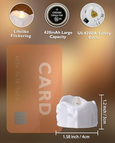 Homemory 24-Pack Remote Flameless LED Battery Tea Light Candles, 400+Hrs - Image 2
